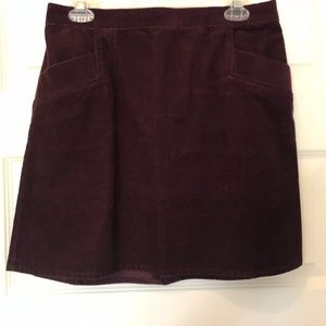 Burgundy Corduroy A-line Skirt